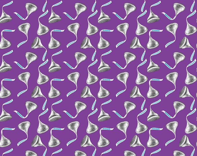 Celebrate with Hershey Valentine's Day Kisses Toss Purple by Riley Blake Designs, 100% Fine Cotton Fabric, C12803-PURPLE