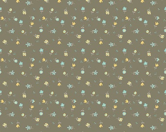 Spring's in Town - Flowers Toss Pewter by Sandy Gervais for Riley Blake Designs, 100% Cotton Fabric, C14214-Pewter