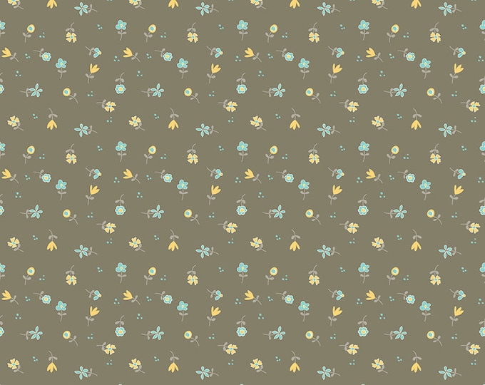 Spring's in Town - Flowers Toss Pewter by Sandy Gervais for Riley Blake Designs, 100% Cotton Fabric, C14214-Pewter