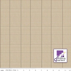 Riley Blake, All About Plaids Tweed Tan, 100% Cotton Fabric, C639-TAN
