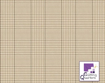 All About Plaids Tweed Tan, 100% Cotton, C639-TAN