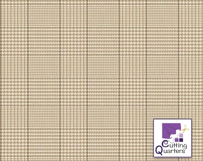 Riley Blake, All About Plaids Tweed Tan, 100% Cotton Fabric, C639-TAN