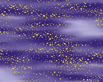 Tsuru Flowing Blender Purple with Gold Metallic, 100% Cotton, TSUR 5263 C