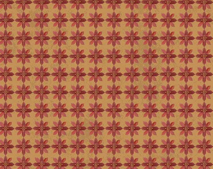 Kringle Poinsettias Gold, 100% Cotton, C13443-GOLD