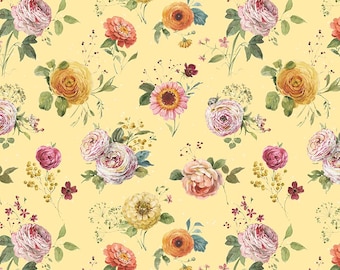 Sketchbook Stems Sunny by Lisa Audit for Riley Blake Designs, 100% Cotton, CD17521-Sunny