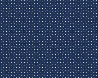 Swiss Dot Navy - Riley Blake Designs, Basic Colors, 100% Cotton Fabric C670-21 NAVY