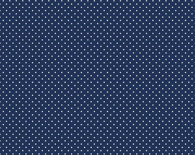 Swiss Dot Navy - Riley Blake Designs, Basic Colors, 100% Cotton Fabric C670-21 NAVY