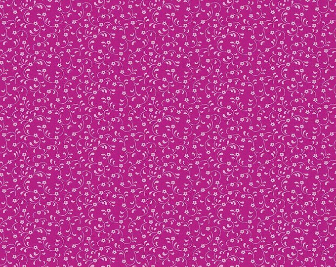 Floret Fuchsia by Geri Robinson of Planted Seed Designs for Riley Blake Designs, 100% Fine Cotton, Tone-on-Tone Basics, C675-Fuchsia