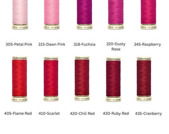 Gutermann Sew-all Polyester All Purpose Thread 100m/110yds - Pinks, Reds & Purples