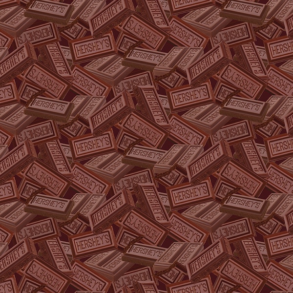 Celebrate with Hershey Valentine's Day Candy Bar Toss Chocolate by Riley Blake Designs, 100% Fine Cotton Fabric, C12801-CHOCOLATE