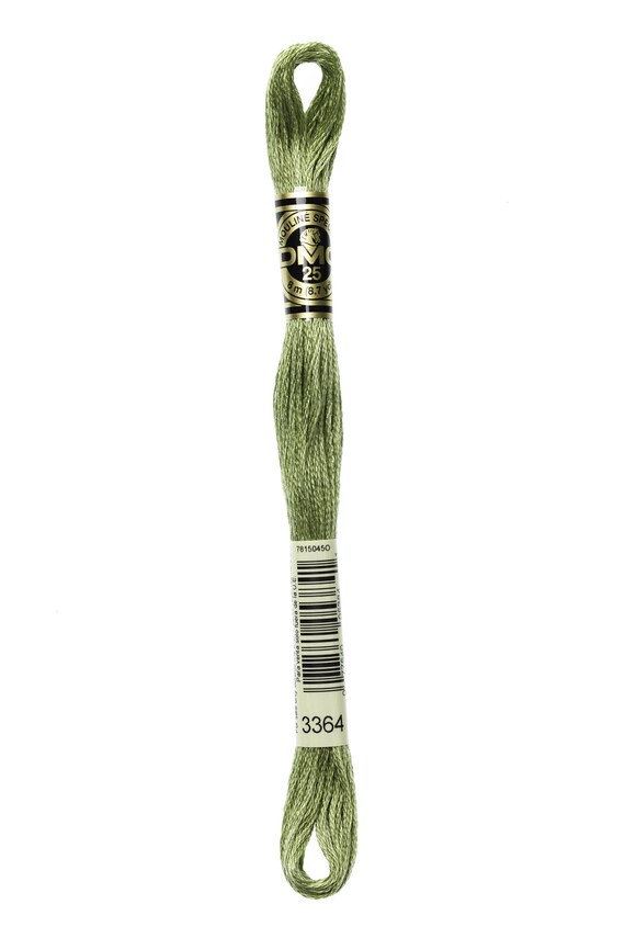 DMC 3364 - Pine Green, 6 Strand Embroidery Floss 100% Cotton 8.7