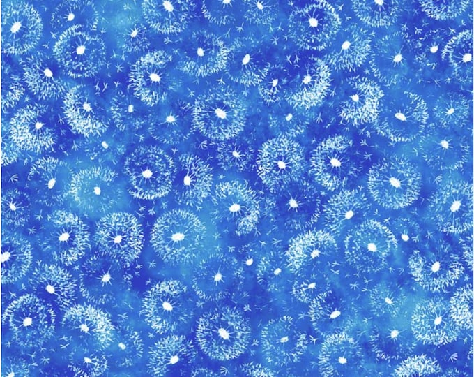 Jona's Garden Packed Dandelions Blue by Jon Van Zyle for P&B Textiles, 100% Premium Cotton Fabric, JGAR 5388 B