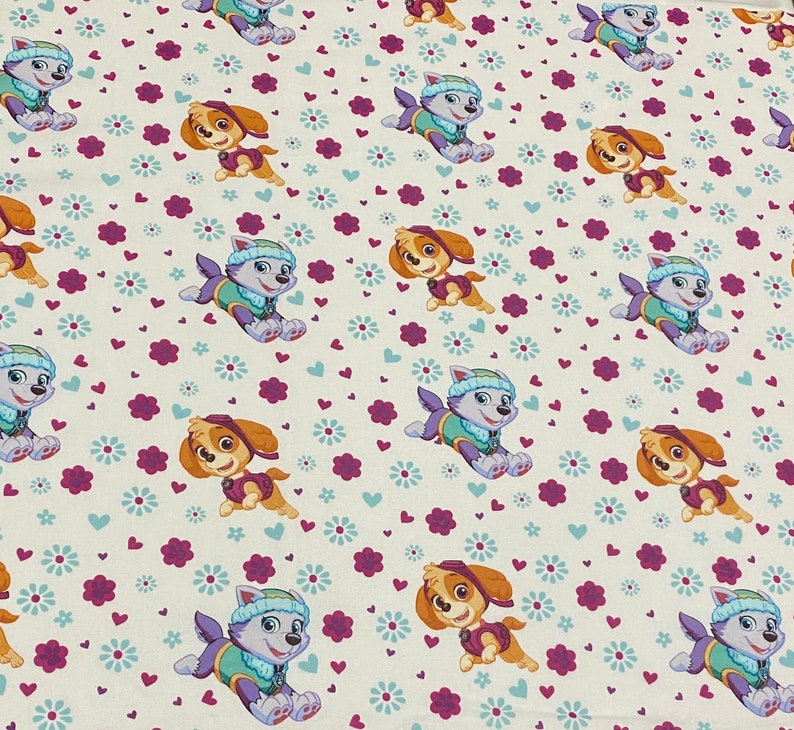 Great for Quilting Paw Patrol Teal Fat Quarter Pink White Yard Sewing /& DIY Crafts Purple 100/% Cotton 12 Yard