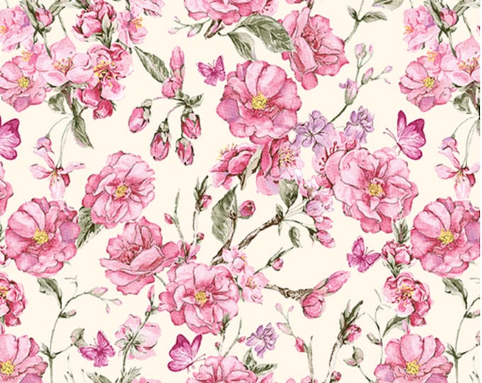 Anthemy Rose - Judy's Bloom Collection by Eleanor Burns for Benartex Designer Fabrics, 100% Cotton Fabric, 13552-26
