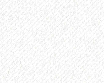 Lights On Home Script, White-on-White, 100% Cotton, C14474-SCRIPT