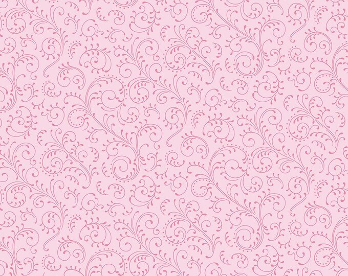 Hydrangeas in the Garden Scrolls Pink Pearl, 100% Cotton Fabric, CPL16836-PINK