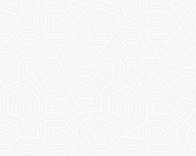 Ramblings 11 Maze White on White by P&B Textiles, 100% Premium Cotton Fabric, RA11 775W