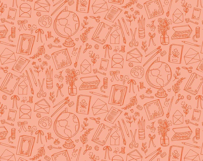 Floral Charms Collection of Things Apricot by Kelsey Carlson for Riley Blake Designs, 100% Cotton Fabric, C15761-APRICOT