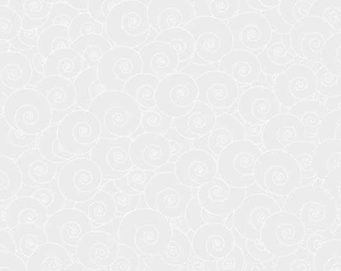 Ramblings 10 Swirled Shells White on White by P&B Textiles, 100% Premium Cotton Fabric, RA10 764W