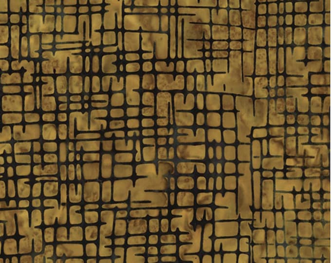 Gold/Onyx - Bali Urban Weave Collection by Benartex Studio, 100% Cotton Batik Fabric, 9275-31
