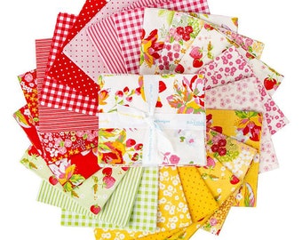 Picnic Florals - 21-Piece Fat Quarter Bundle by My Mind's Eye for Riley Blake Designs, 100% Cotton Fabric, FQ-14610-21