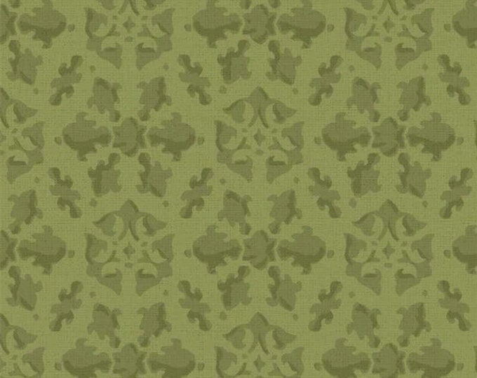 Petal Bouquet - Damask Green by Katie Pertiet for P&B Textiles, 100% Premium Cotton Fabric, PBOU-4966 G