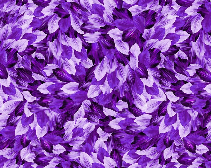 Petal Paradise - Packed Petal Purple by Kanvas Studios for Benartex Designer Fabrics, 100% Cotton Fabric, 09875-66