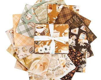 Coffee Time 15-Piece Fat Quarter Bundle, FQ-17130-15