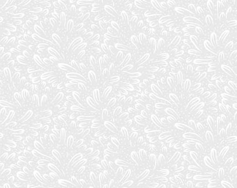 Ramblings  Meadow White on White by P&B Textiles, 100% Premium Cotton Fabric, RAMB 258 W