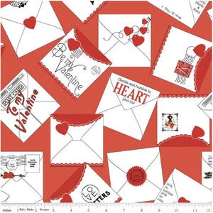 All My Heart Valentine Greeting von J. Wecker Frisch für Riley Blake Designs, 100% Baumwolle, C14137-RED