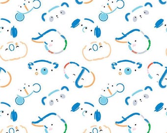 Our Little Band Animal Toss White, 100% Cotton, C13061-WHITE