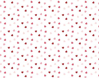 Sew In Love Hearts White, Cotton Fabric, C16905-WHITE