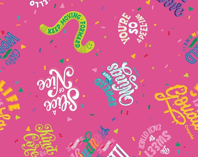 Colors of Kindness Main Hot Pink by Crayola for Riley Blake Designs, 100% Cotton Fabric, C13680-HOTPINK