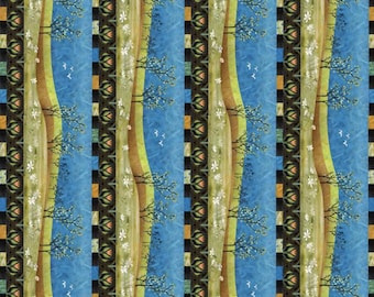 Spring In The Northwoods Border Stripe by Jamie Kalvestran for P&B Textiles, 100% Premium Cotton Fabric, SINW 5412 MU