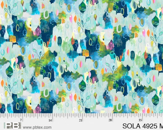 Solace - Color Circle by Flora Bowley for P&B Textiles,  100% Premium Cotton Fabric, SOLA-4925-MU