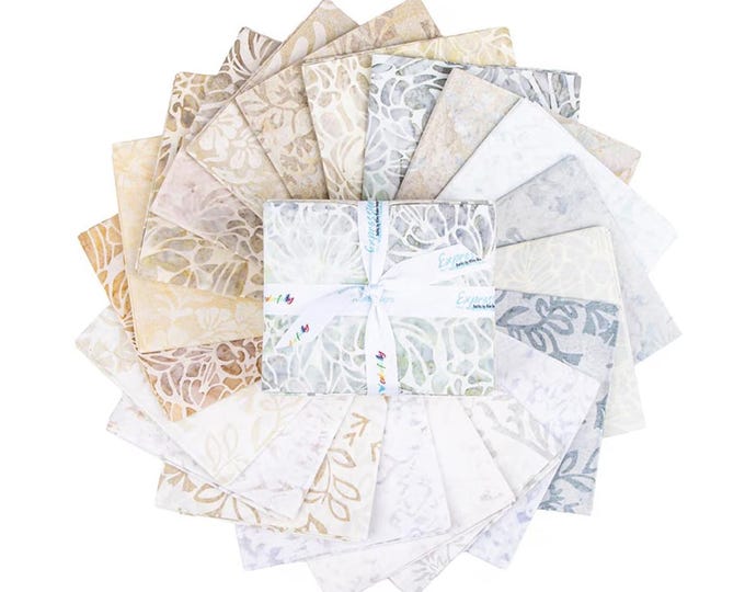 Expressions Batiks Porcelains 20-Piece Fat Quarter Bundle, FQ-23454-20