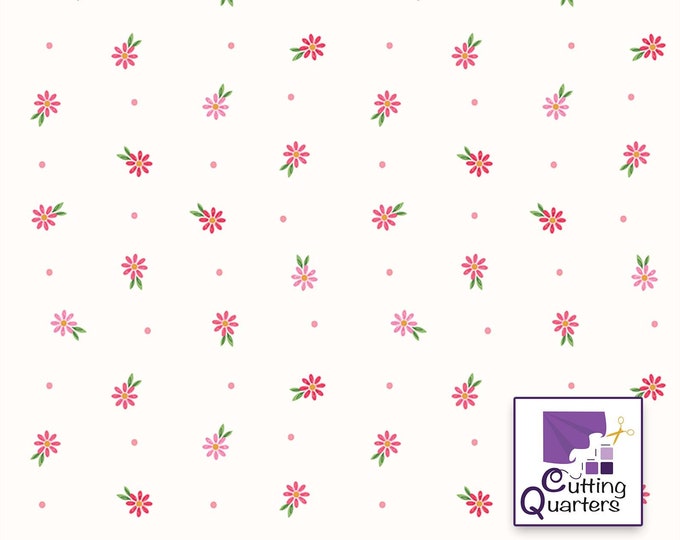 Strength in Pink - Daisies White by Riley Blake Designs, 100% Cotton Fabric, C12625-White