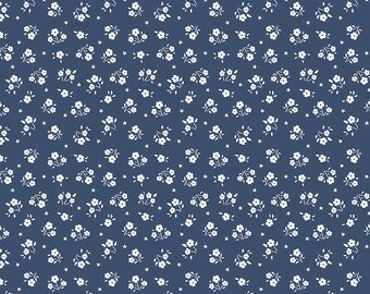 American Beauty Ditsy Navy by Dani Mogstad for Riley Blake Designs, 100% Fine Cotton, C14446-Navy
