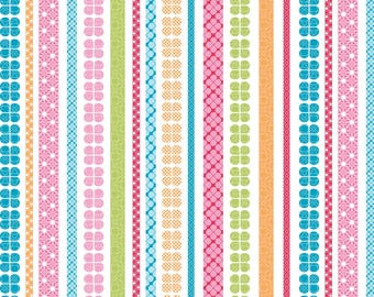 Daisy Up Stripe Pink/Multi, 100% Cotton, 13344-21