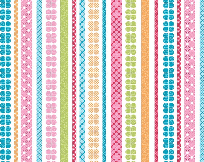 Daisy Up Stripe Pink/Multi, 100% Cotton, 13344-21