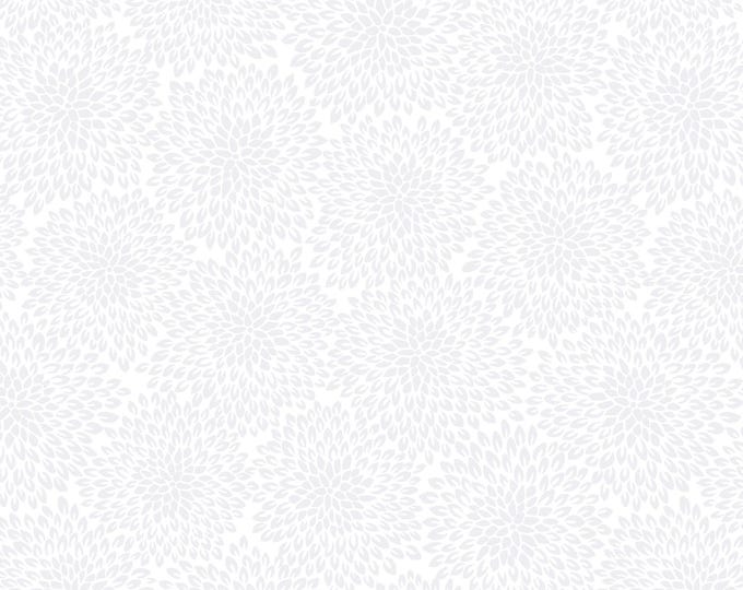 Rhapsody In White - Darling Dahlia White by Kanvas Studios for Benartex Designer Fabrics, 100% Cotton Fabric, 14252-09