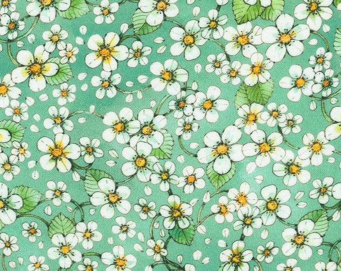 Strawberry Season - Flowers Seafoam, 100% Cotton, ABYD-22313-241 SEAFOAM