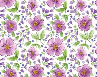 Plum Petals Main Cloud by Diane Labombarde by Lori Holt for Riley Blake Designs, 100% Cotton Fabric, C15640-CLOUD