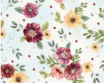 Sew In Love Sweet Blooms Light Blue, 100% Cotton, 14297-05