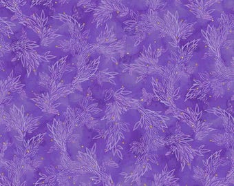 Painted Sea Leafy Sea Trails- Violet, 100% Cotton, PSEA-5946-V