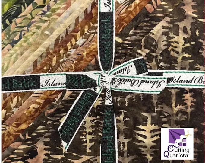 Island Batik - Whispering Woods 10" Stacker by Jerry Khiev - Lumin Fabrics, 100% Cotton Batik, 42 Pieces, Whispering Woods-ST