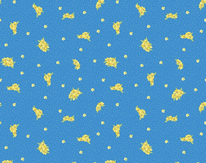 Sunny Skies Small Floral Blue by Jill Finley for Riley Blake Designs, 100% Cotton Fabric, C14636-Blue
