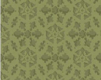 Petal Bouquet Damask Green, 100% Cotton, PBOU-4966 G