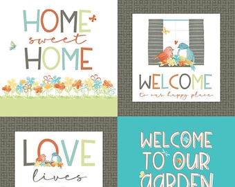 Happy at Home Panel by Tara Reed for Riley Blake Designs, 100% Fine Cotton, HD13707-PANEL (36" x 43 1/2")