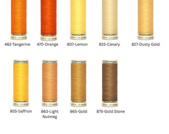Gutermann Sew-all Polyester All Purpose Thread 100m/110yds - Oranges, Yellows & Golds
